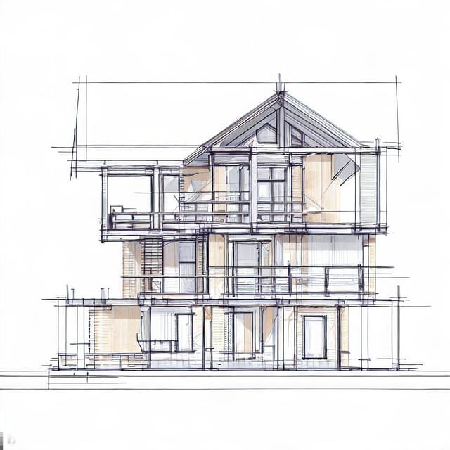 Elevation of a dwelling